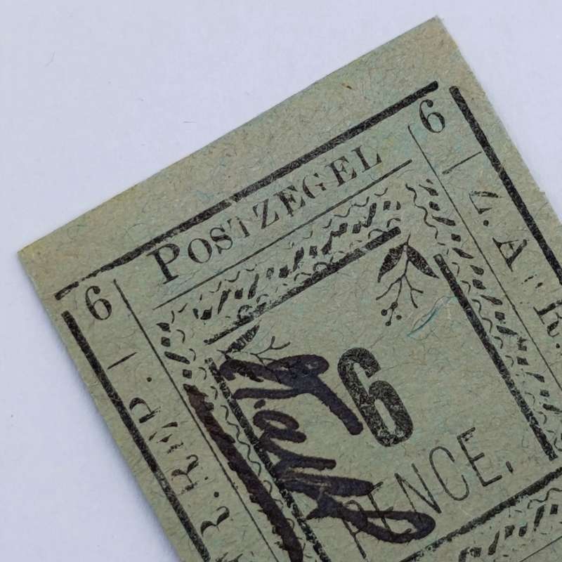 1901 ZAR Pietersburg type 2 imperforated 6 Pence stamp with controller's initials in black - mint