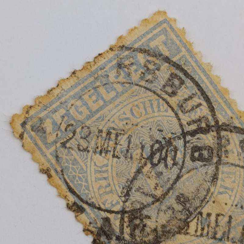 1895 Transvaal 1 Penny Fiscal stamp - postally used 23 May 1900 at Pietersburg - no V.R.I overstamp