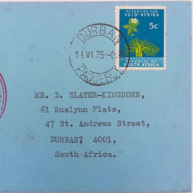 Lot of 5 postal covers sent via sea