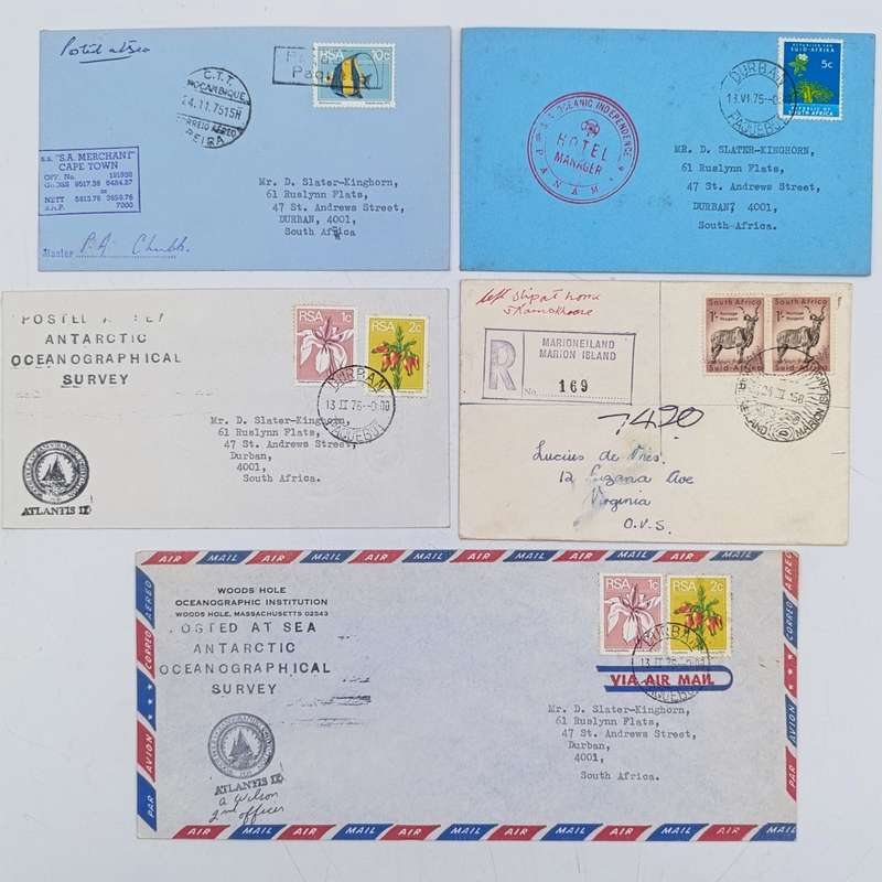 Lot of 5 postal covers sent via sea