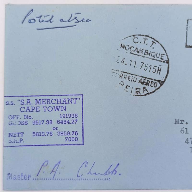 Lot of 5 postal covers sent via sea