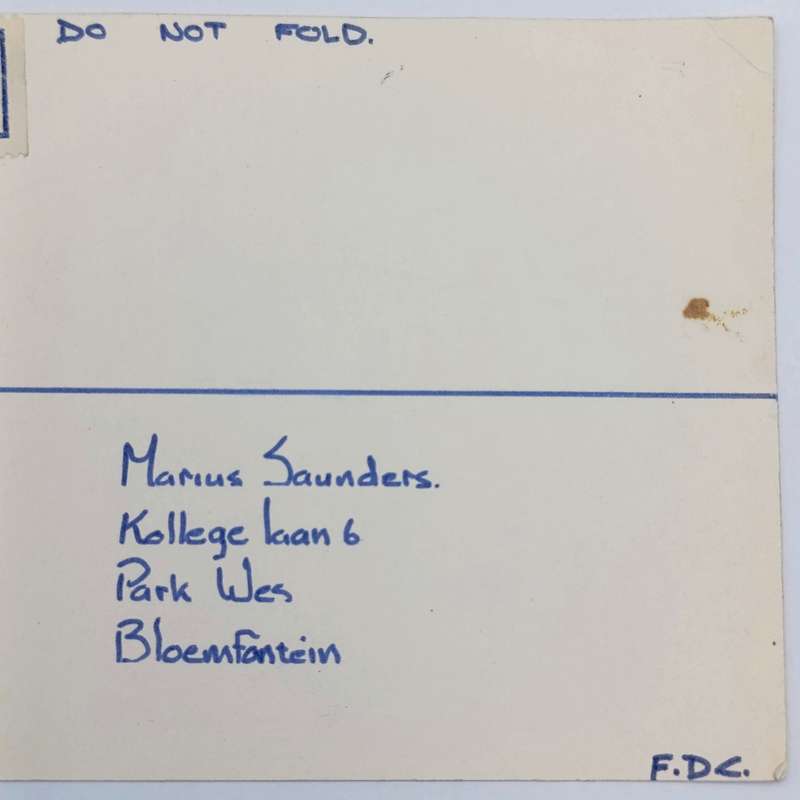 First day cover card with three 5c SPCA Stamps
