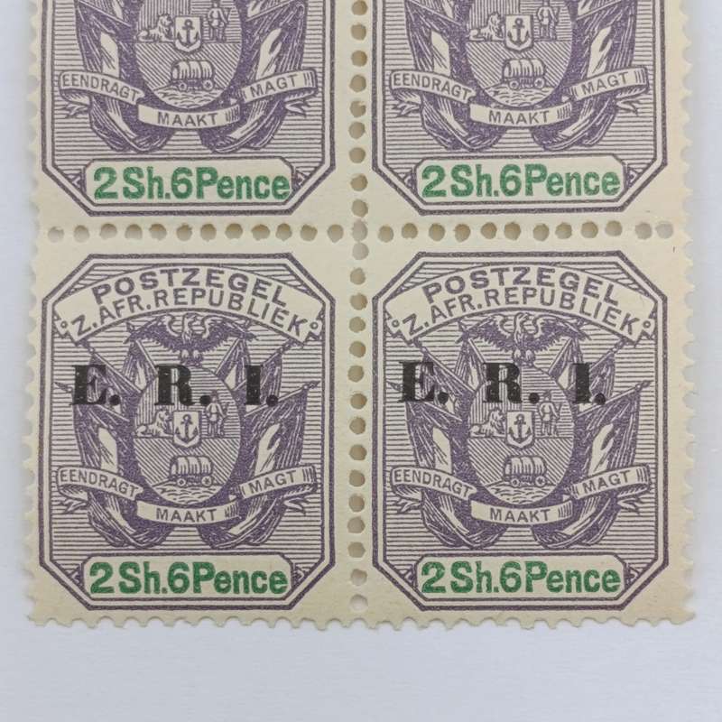 ZAR  256d SACC 248 October 1902 Block of 4 mint stamps - never hinged