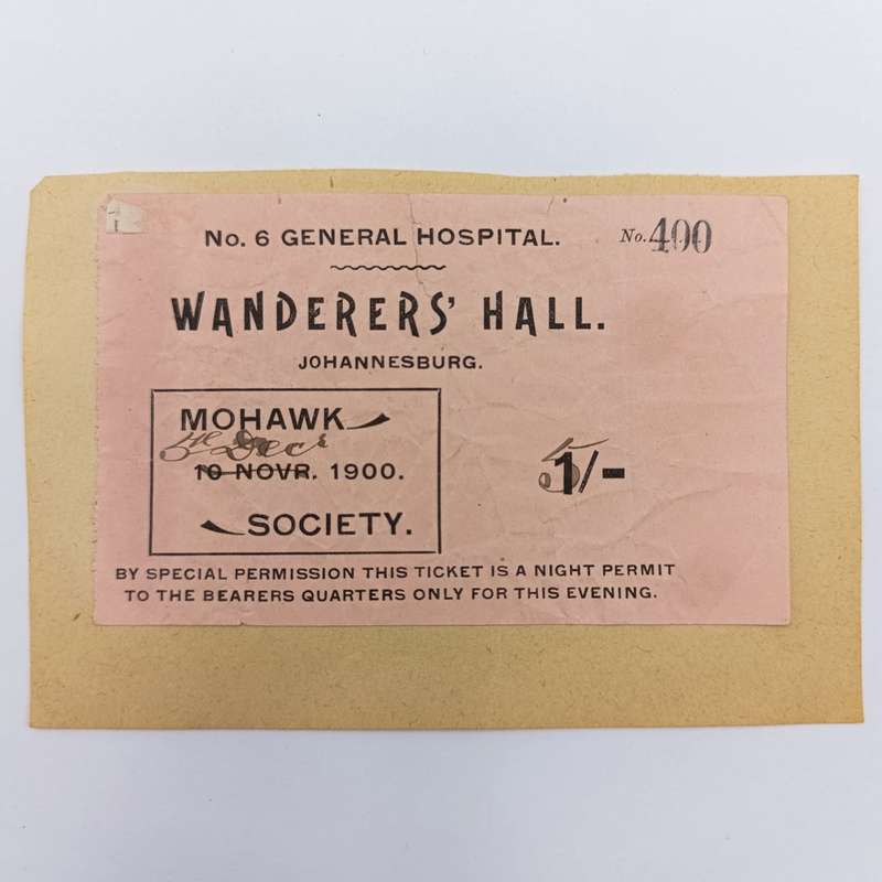 Boer War period 1900 permit for the General Hospital Johannesburg 1 shilling overprinted 5 shillings