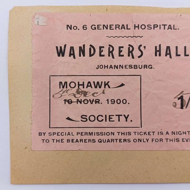 Boer War period 1900 permit for the General Hospital Johannesburg 1 shilling overprinted 5 shillings