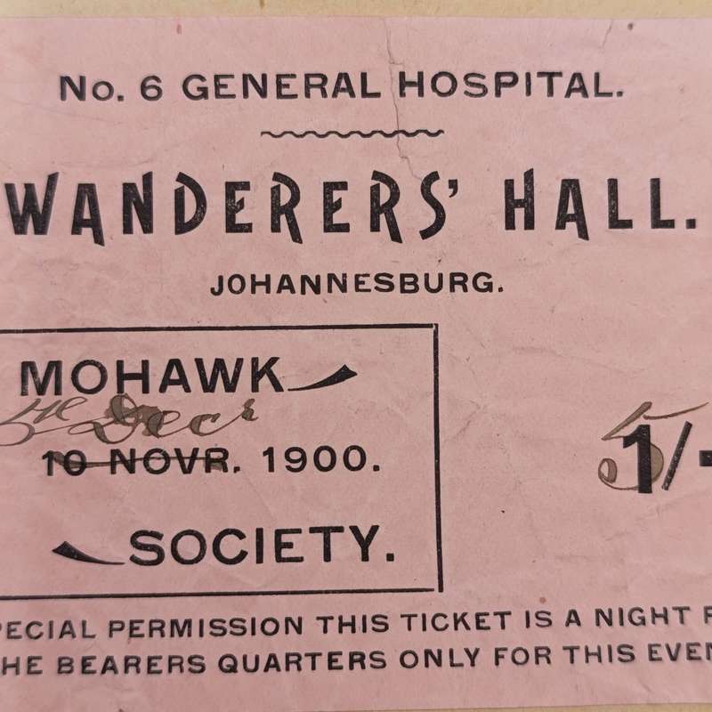 Boer War period 1900 permit for the General Hospital Johannesburg 1 shilling overprinted 5 shillings