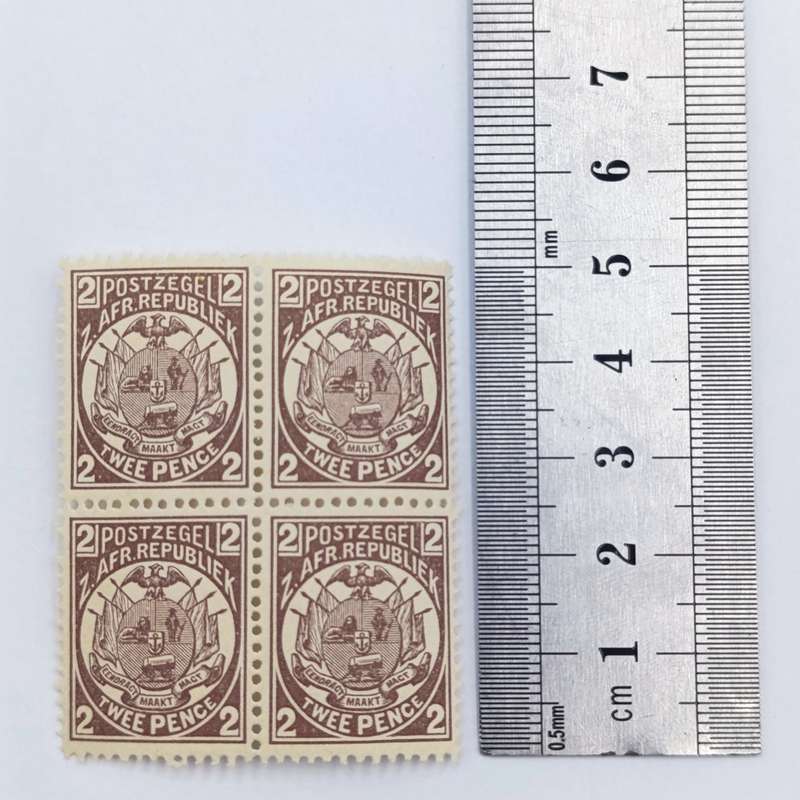 ZAR 2d SACC 180 Block of 4 mint stamps September 1885