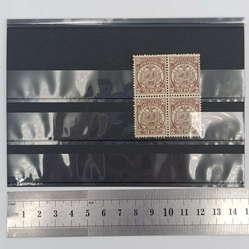 ZAR 2d SACC 180 Block of 4 mint stamps September 1885