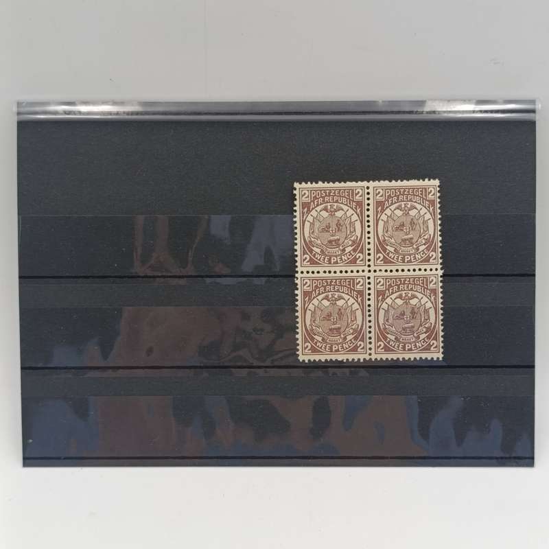 ZAR 2d SACC 180 Block of 4 mint stamps September 1885