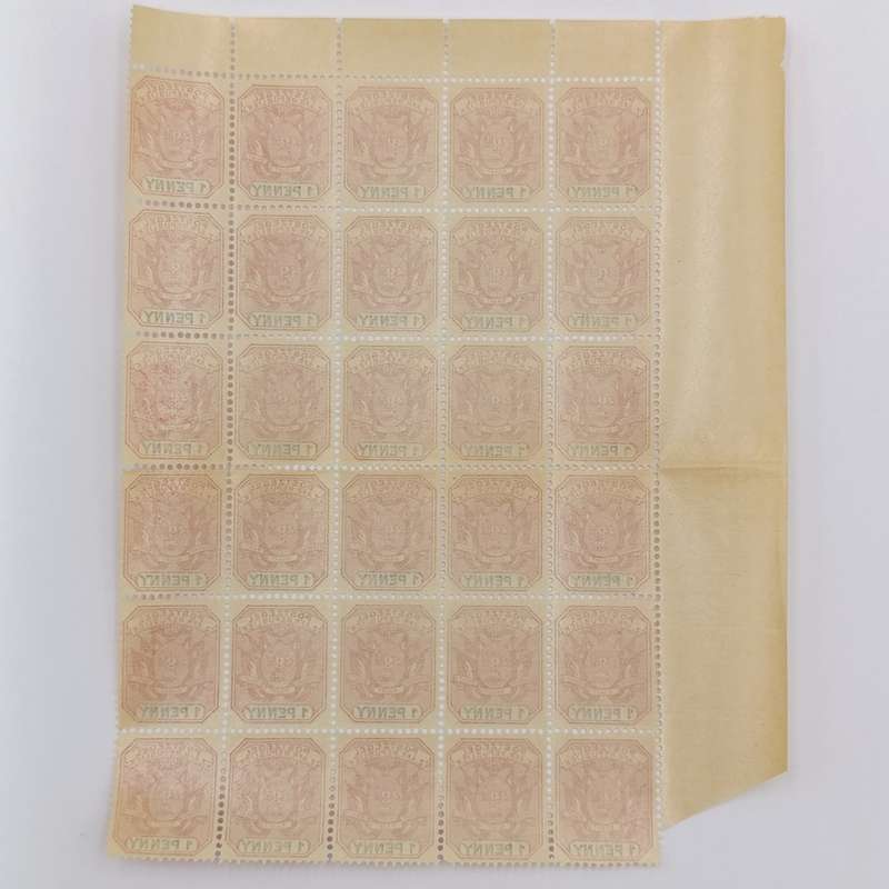 ZAR 1 penny 1896 SACC 224 Block of 30 mint stamps