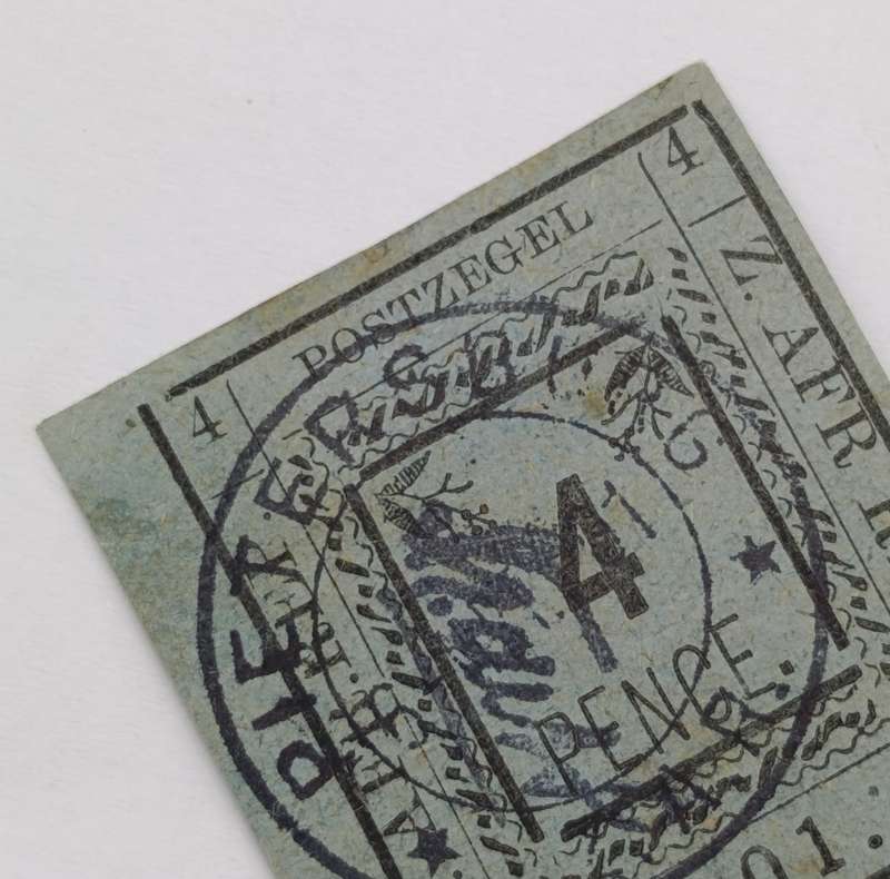 1901 ZAR Pietersburg type 3 used 4 pence stamp with wide "4" - SACC 12 - used at Pietersburg