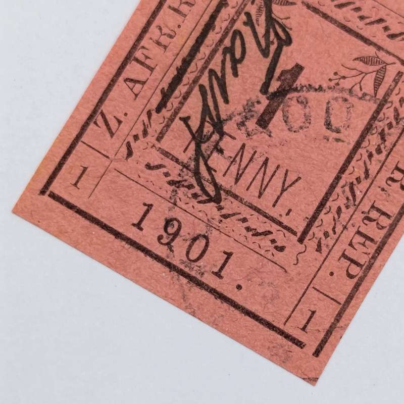 1901 ZAR Pietersburg type 3 imperforated 1 Penny stamp used at Nylstroom - SACC 6