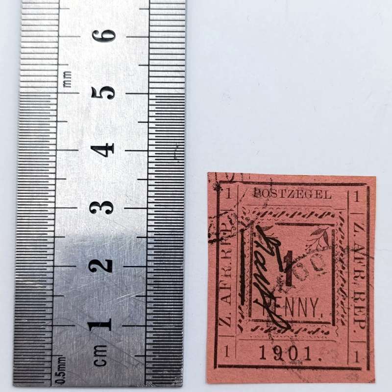 1901 ZAR Pietersburg type 3 imperforated 1 Penny stamp used at Nylstroom - SACC 6