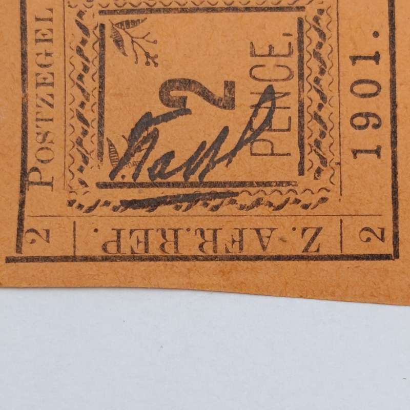 Full set of 1901 ZAR Pietersburg type 1-3 imperforate 2 Pence stamps - 1 used, 2 mint - SACC 7-9