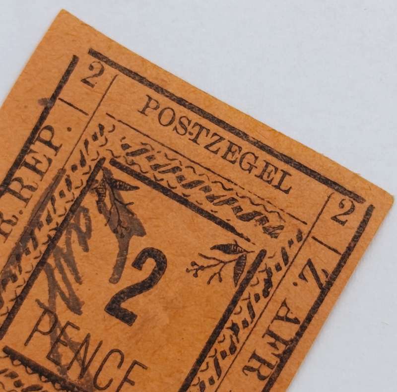 Full set of 1901 ZAR Pietersburg type 1-3 imperforate 2 Pence stamps - 1 used, 2 mint - SACC 7-9