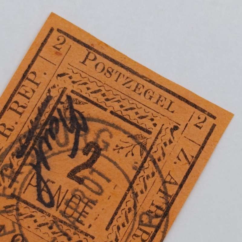 Full set of 1901 ZAR Pietersburg type 1-3 imperforate 2 Pence stamps - 1 used, 2 mint - SACC 7-9