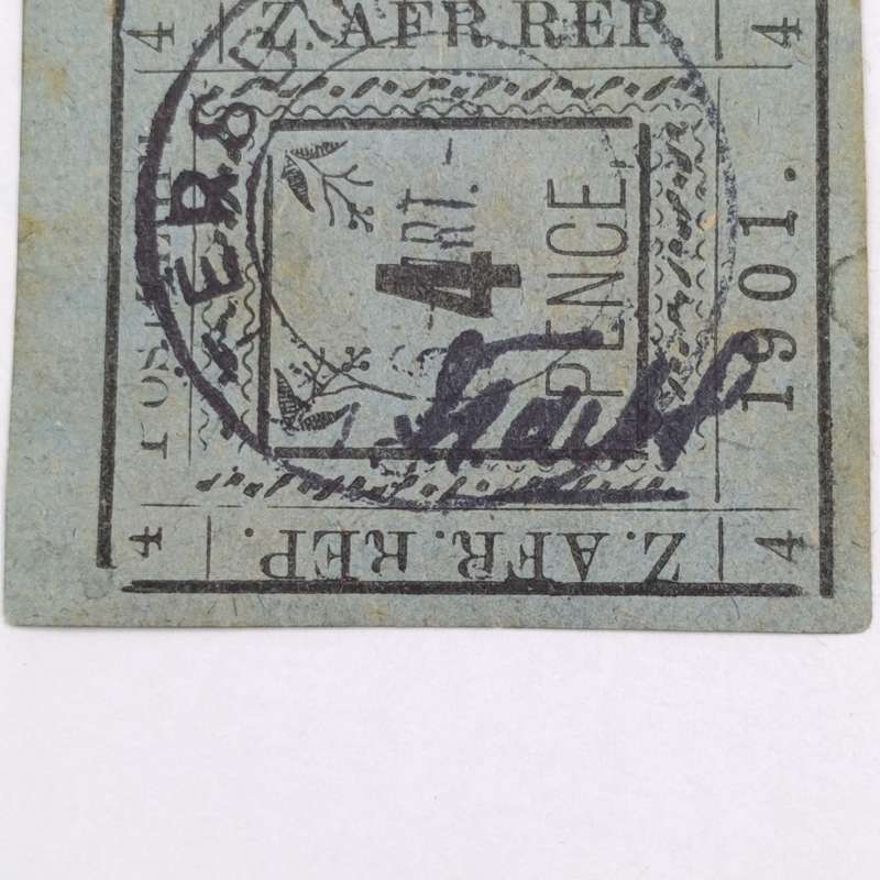 Full set of 1901 ZAR Pietersburg type 1-3 imperforate 4 Pence stamps - 1 used, 2 mint - SACC 10-12