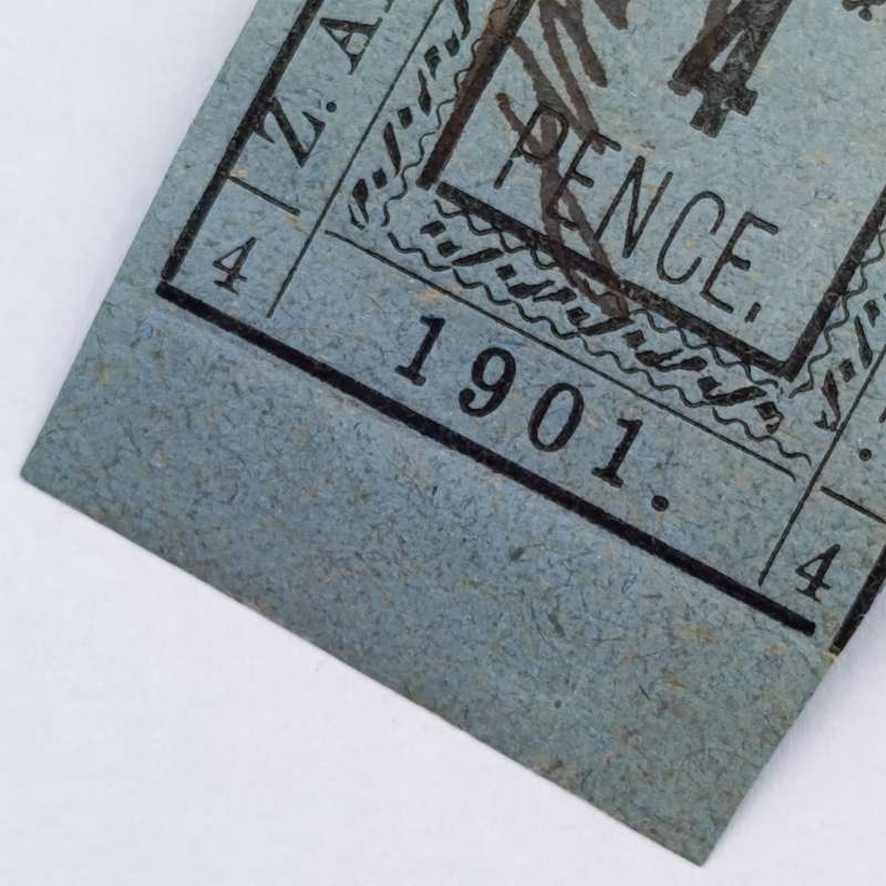 Full set of 1901 ZAR Pietersburg type 1-3 imperforate 4 Pence stamps - 1 used, 2 mint - SACC 10-12