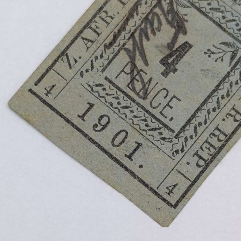 Full set of 1901 ZAR Pietersburg type 1-3 imperforate 4 Pence stamps - 1 used, 2 mint - SACC 10-12