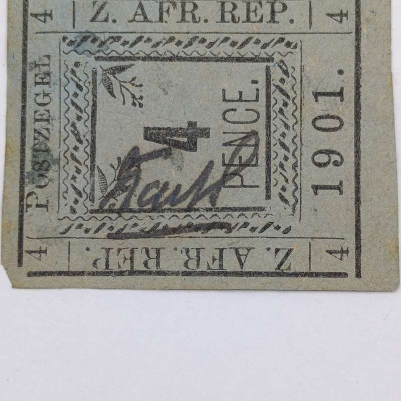 Full set of 1901 ZAR Pietersburg type 1-3 imperforate 4 Pence stamps - 1 used, 2 mint - SACC 10-12