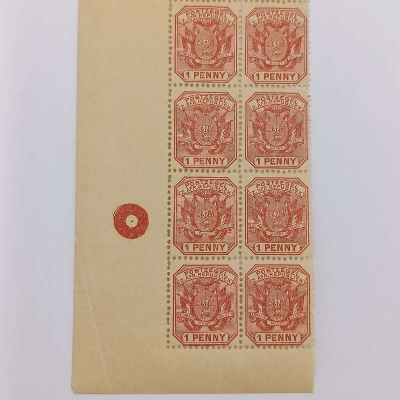ZAR 1895 SACC 211 Block of 12 One penny stamps mint