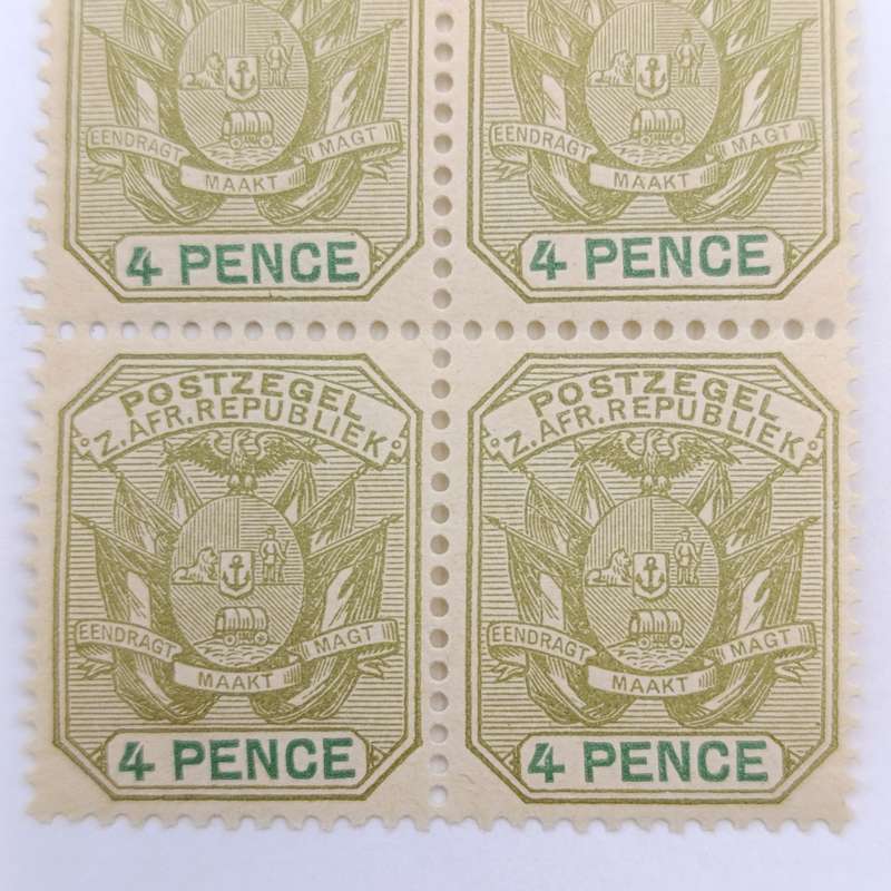 ZAR 4 Pence mint stamps Block of 4 SACC 228