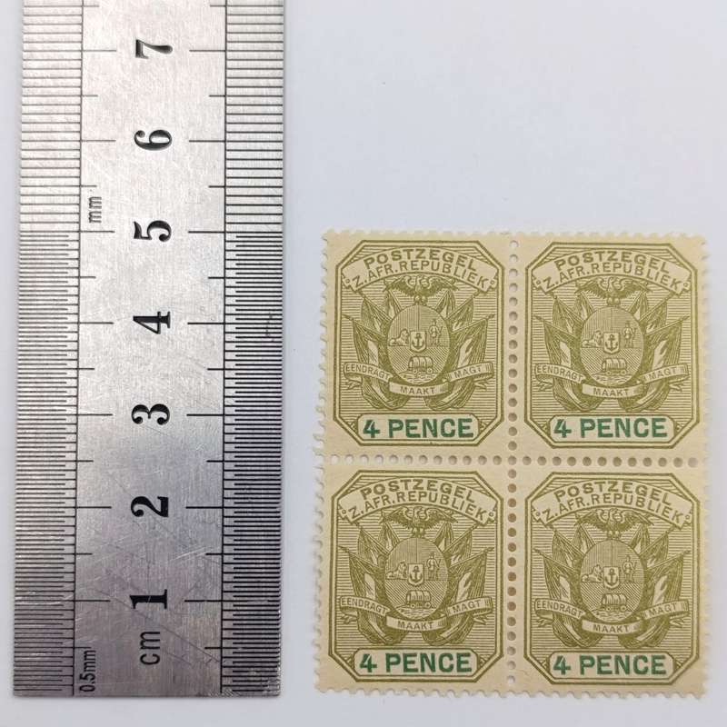 ZAR 4 Pence mint stamps Block of 4 SACC 228