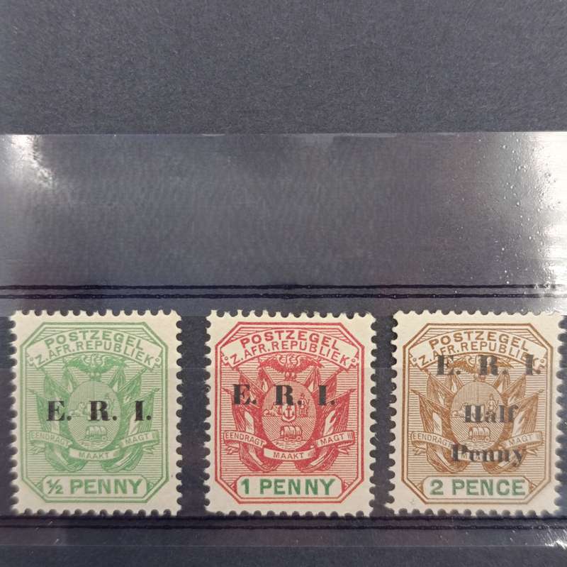 ZAR Lot of 6 mint stamps SACC 244-249 E.R.I. overprint