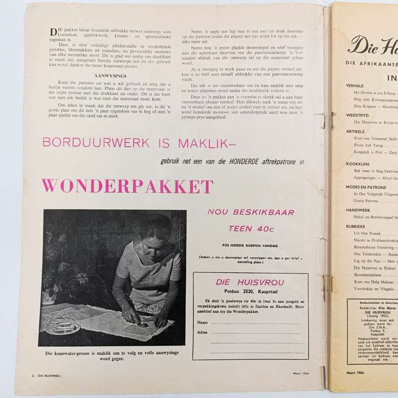 Vintage Huisvrou magazine - March 1966 issue