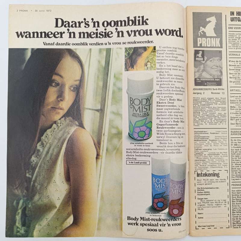 Vintage Pronk magazine - 30 June 1972 issue
