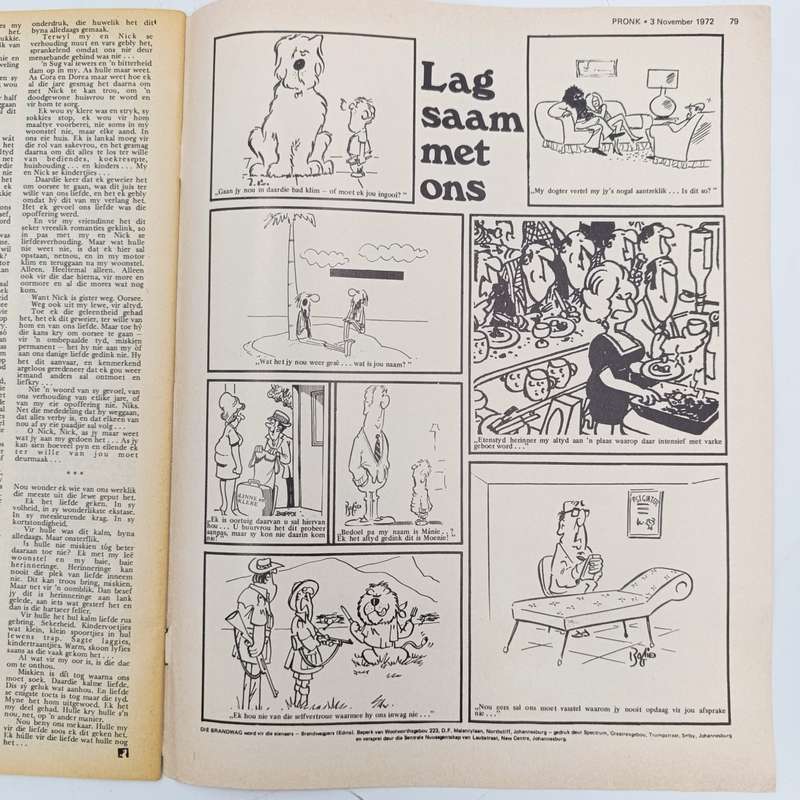 Vintage Pronk magazine - 3 November 1972 issue