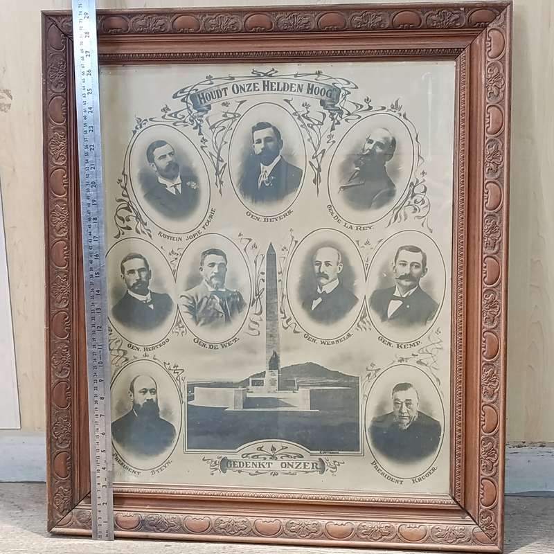 Boer War Transvaal and Orange Free State Houdt Onze Helden Hoog remembrance poster in frame