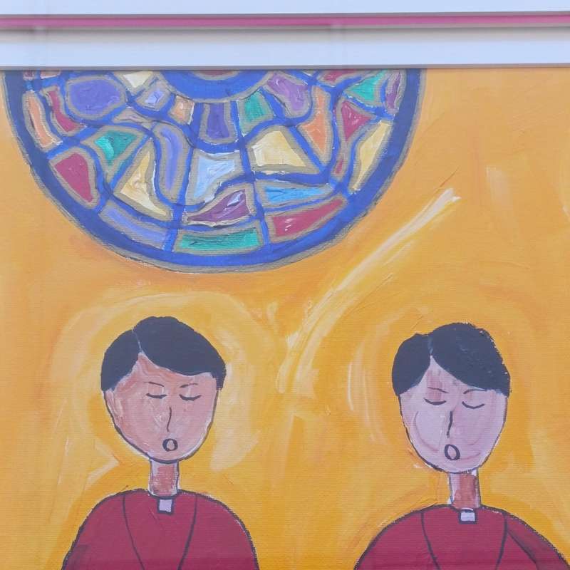 Original Portchie choir boys oil painting