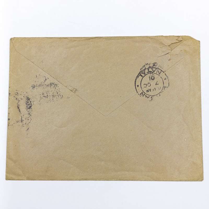 Censored cover - Boer War period - Pretoria to Durban - 1 Penny ZAR stamp cancelled 4 October 1901
