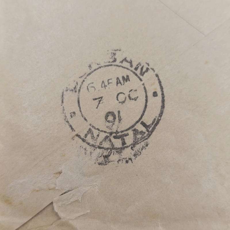 Censored cover - Boer War period - Pretoria to Durban - 1 Penny ZAR stamp cancelled 4 October 1901