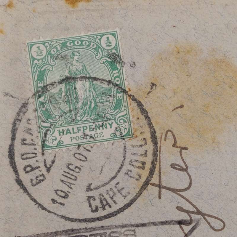Boer War censored cover 10 August 1901 to Worcester with 11 August arrival cancel