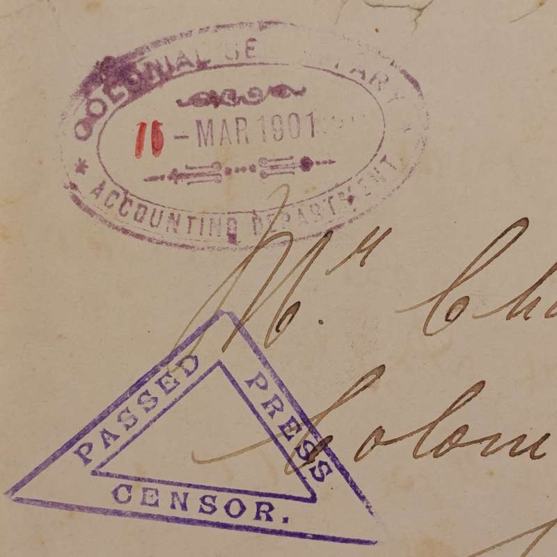 Boer War postal cover to the Colonial secretary's office in Cape Town