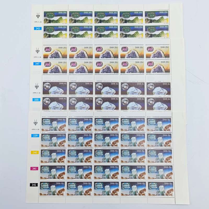 South West Africa 1979 Minerab set of full pages of mint stamps