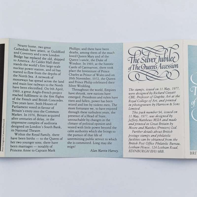 British Post Office mint stamps pack The Silver Jubilee of the Queens Accession