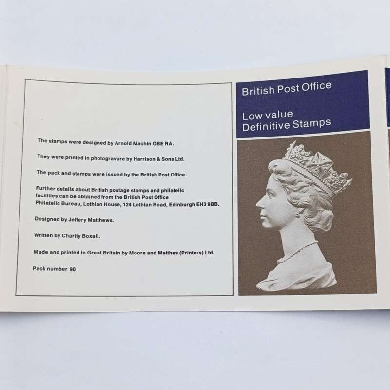 British Post Office Low Values definitive stamps presentation pack no 90