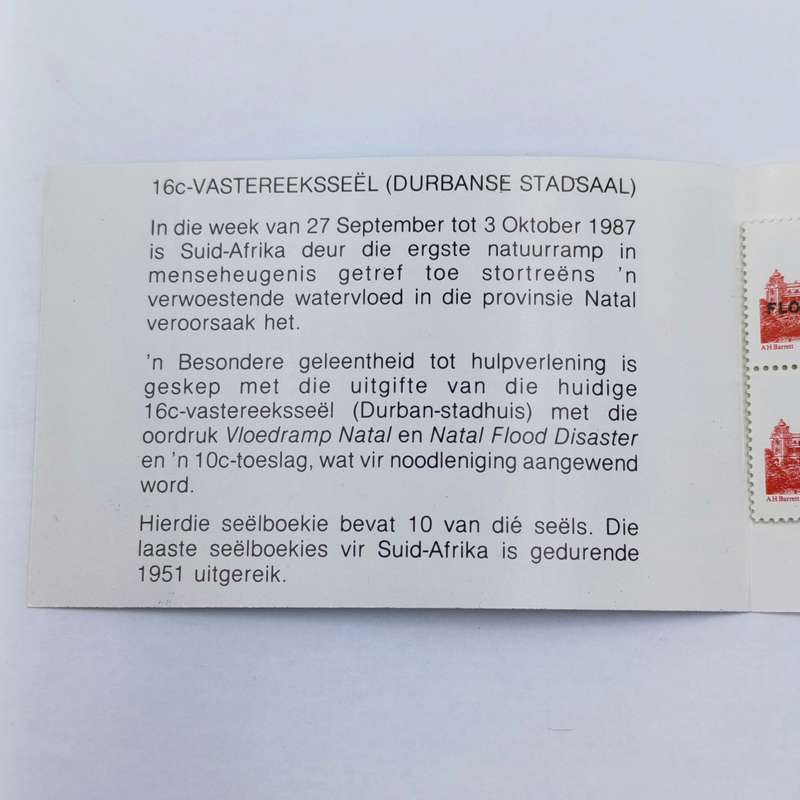 Lot of 4 different Flood disaster Natal unused stamp booklets with all stamps