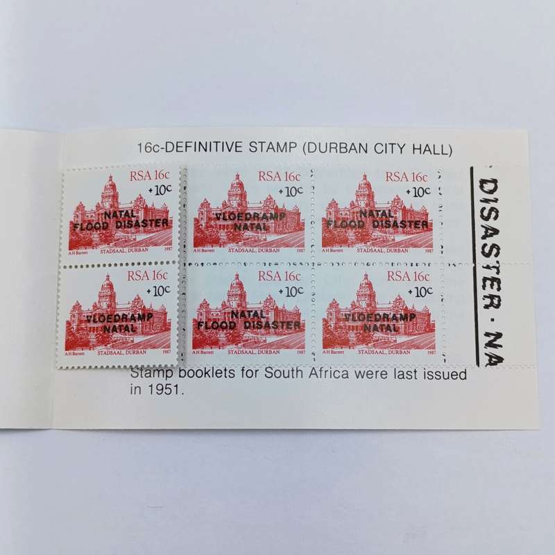 Lot of 4 different Flood disaster Natal unused stamp booklets with all stamps