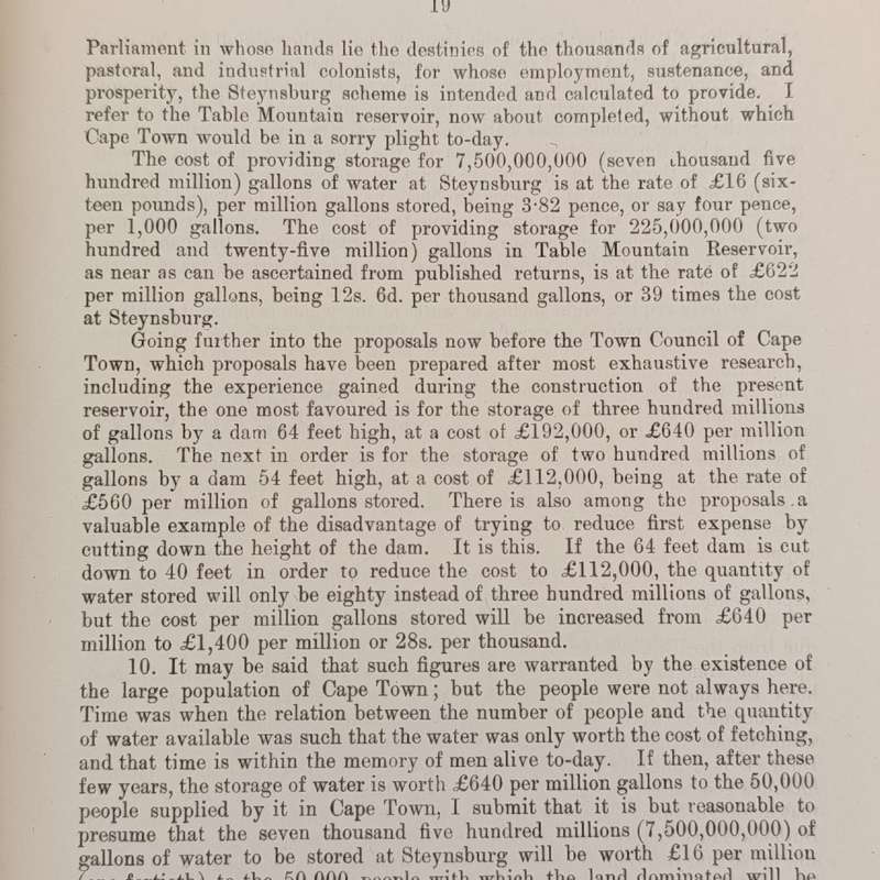 Cape of Good Hope Report of the Steynsburg irrigation commission 1896-7 presented to both houses