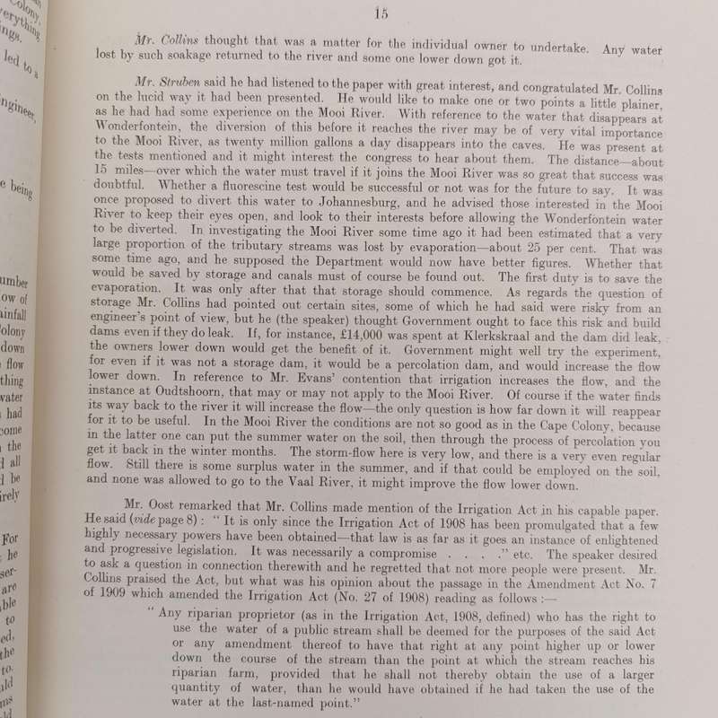 1910 Report of the Second South African irrigation congress including various sub reports
