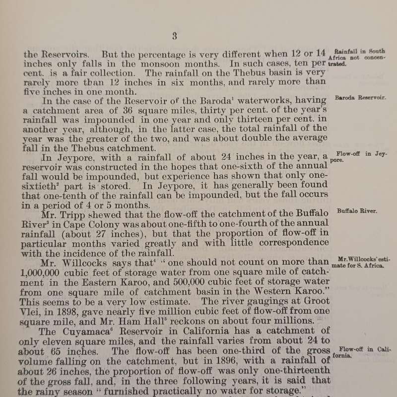 Cape of Good Hope 1904 Return in respect to the Thebus irrigation scheme
