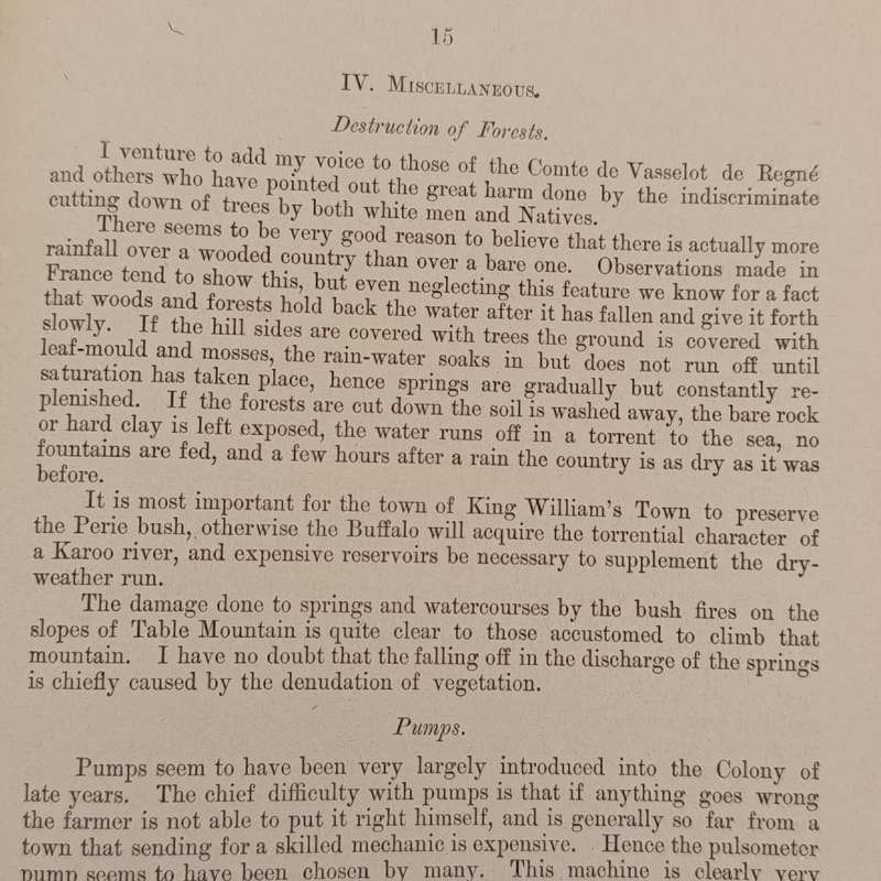 Cape of Good Hope Report of hydraulic engineer for the year 1882 with Map of Fourteen streams