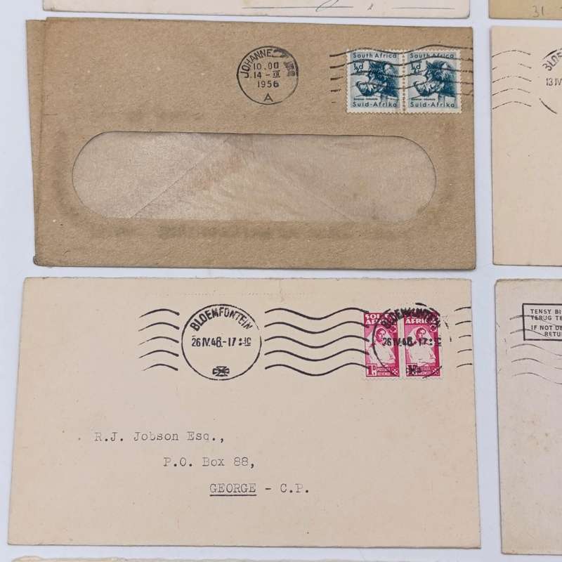 Lot of 10 vintage South African covers with different stamps