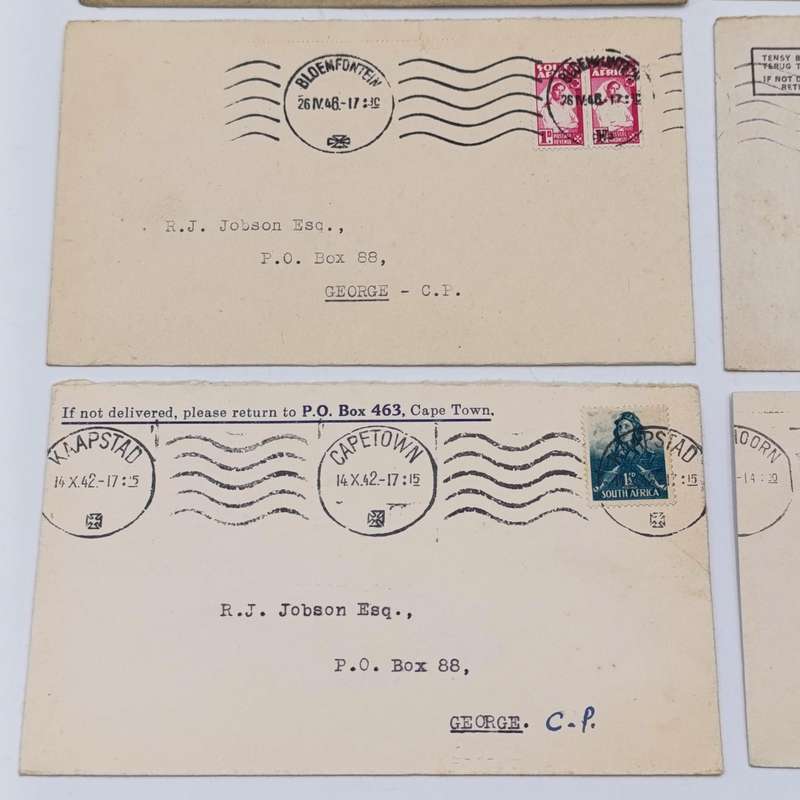 Lot of 10 vintage South African covers with different stamps