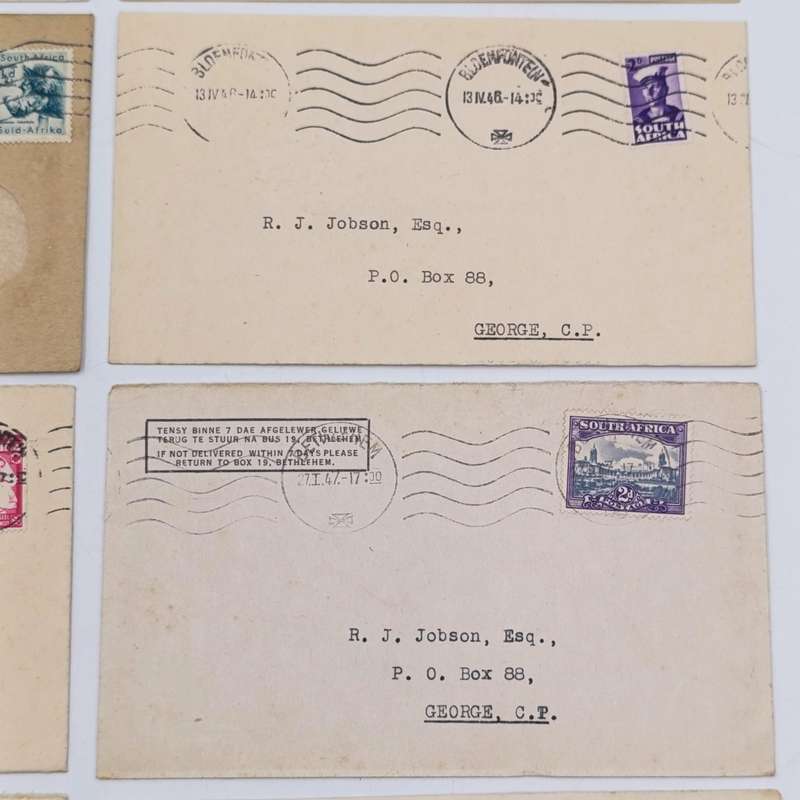 Lot of 10 vintage South African covers with different stamps