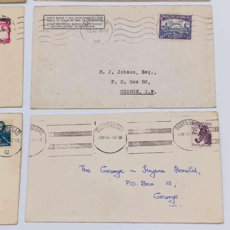 Lot of 10 vintage South African covers with different stamps